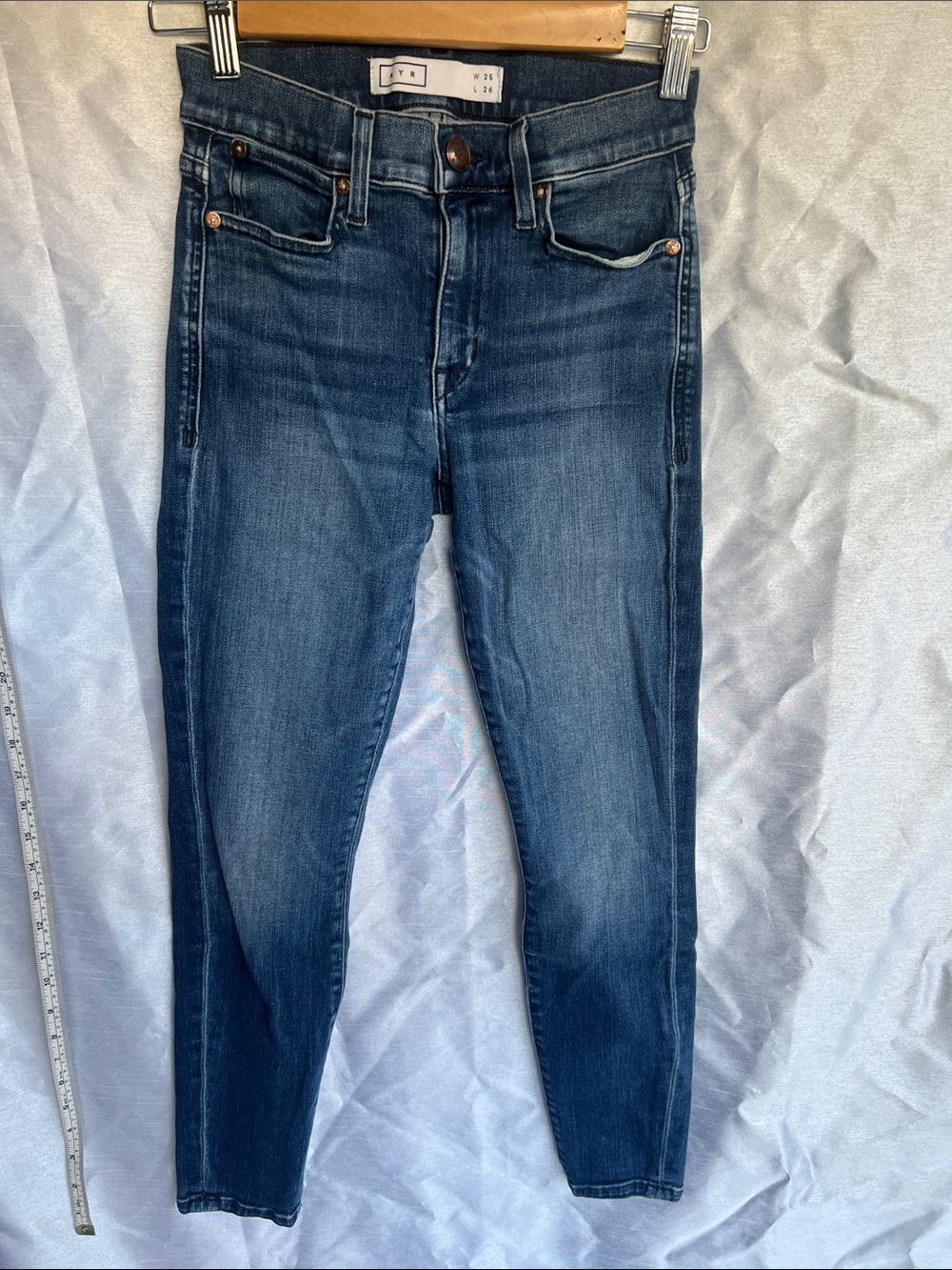 AYR Dark Blue stretch Skinny Jeans 25x26 -5 pockets